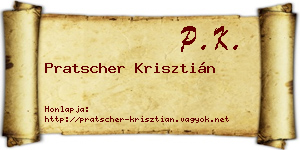 Pratscher Krisztián névjegykártya